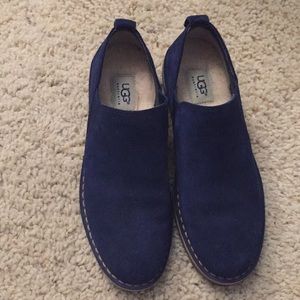 UGG blue suede loafers